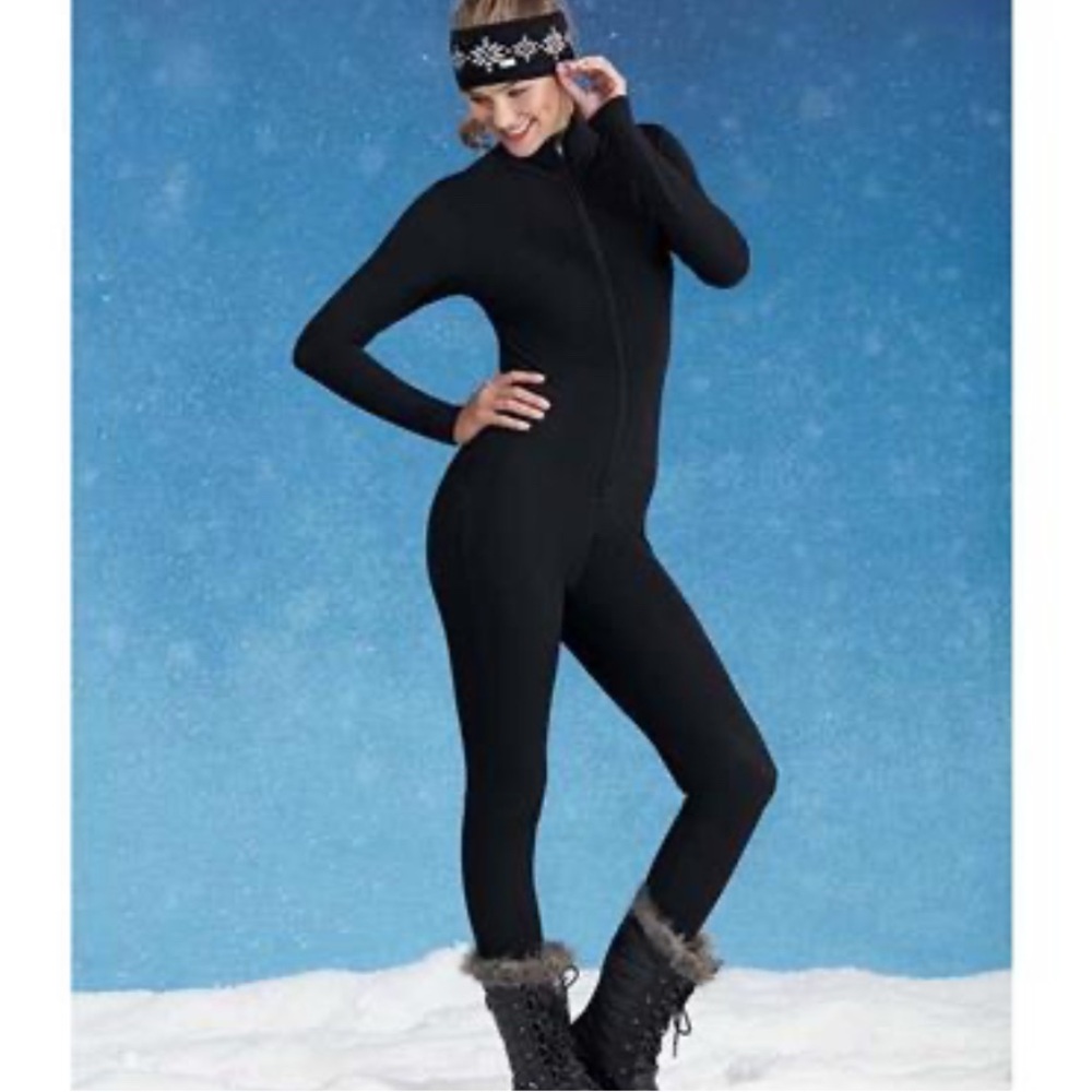NILS Black Long-Sleeve Zippered Jumpsuit